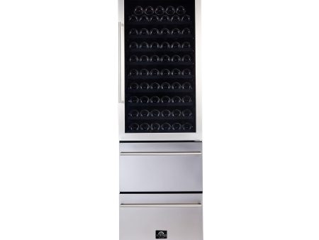 Forno FWCDR662824S Azienda - Dual Temperature Zone 24   Wine Cooler -108 Bottles With Two Refrigerated Drawers Hot on Sale