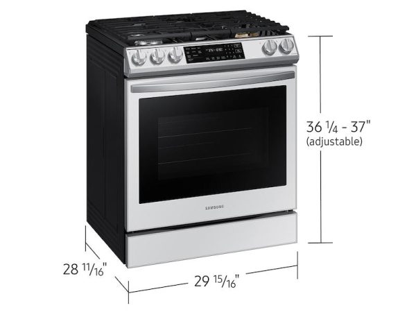 Samsung NX60BB851112 Bespoke 6.0 Cu. Ft. Smart Front Control Slide-In Gas Range With Air Fry & Wi-Fi In White Glass on Sale