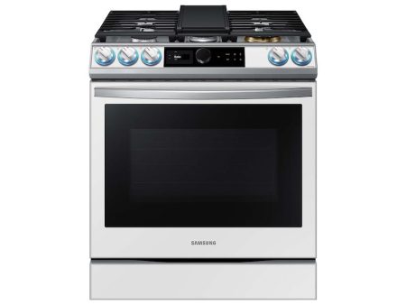 Samsung NX60BB871112 Bespoke Smart Slide-In Gas Range 6.0 Cu. Ft. With Smart Dial, Air Fry & Wi-Fi In White Glass Cheap