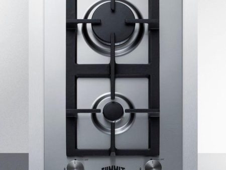 Summit GCJ2SSLPTK15 15  Wide 2-Burner Propane Gas Cooktop In Stainless Steel Discount