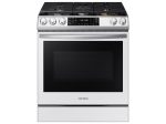 Samsung NX60BB851112 Bespoke 6.0 Cu. Ft. Smart Front Control Slide-In Gas Range With Air Fry & Wi-Fi In White Glass on Sale