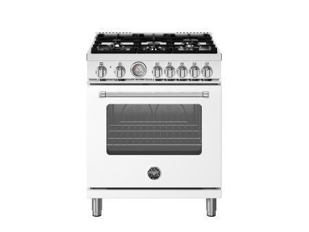 Bertazzoni MAS305DFMBIV 30 Inch Dual Fuel, 5 Burners, Electric Oven Bianco Matt Online Sale