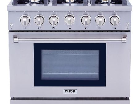 Thor Kitchen HRG3618ULP 36 Inch Professional Liquid Propane Gas Range In Stainless Steel Discount