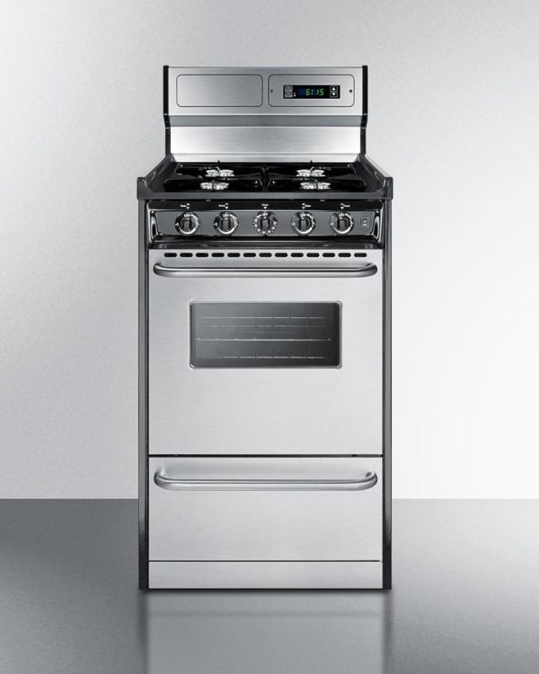 Summit TNM1307BKW 20  Wide Gas Range, Open Burners Online