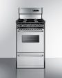 Summit TNM1307BKW 20  Wide Gas Range, Open Burners Online